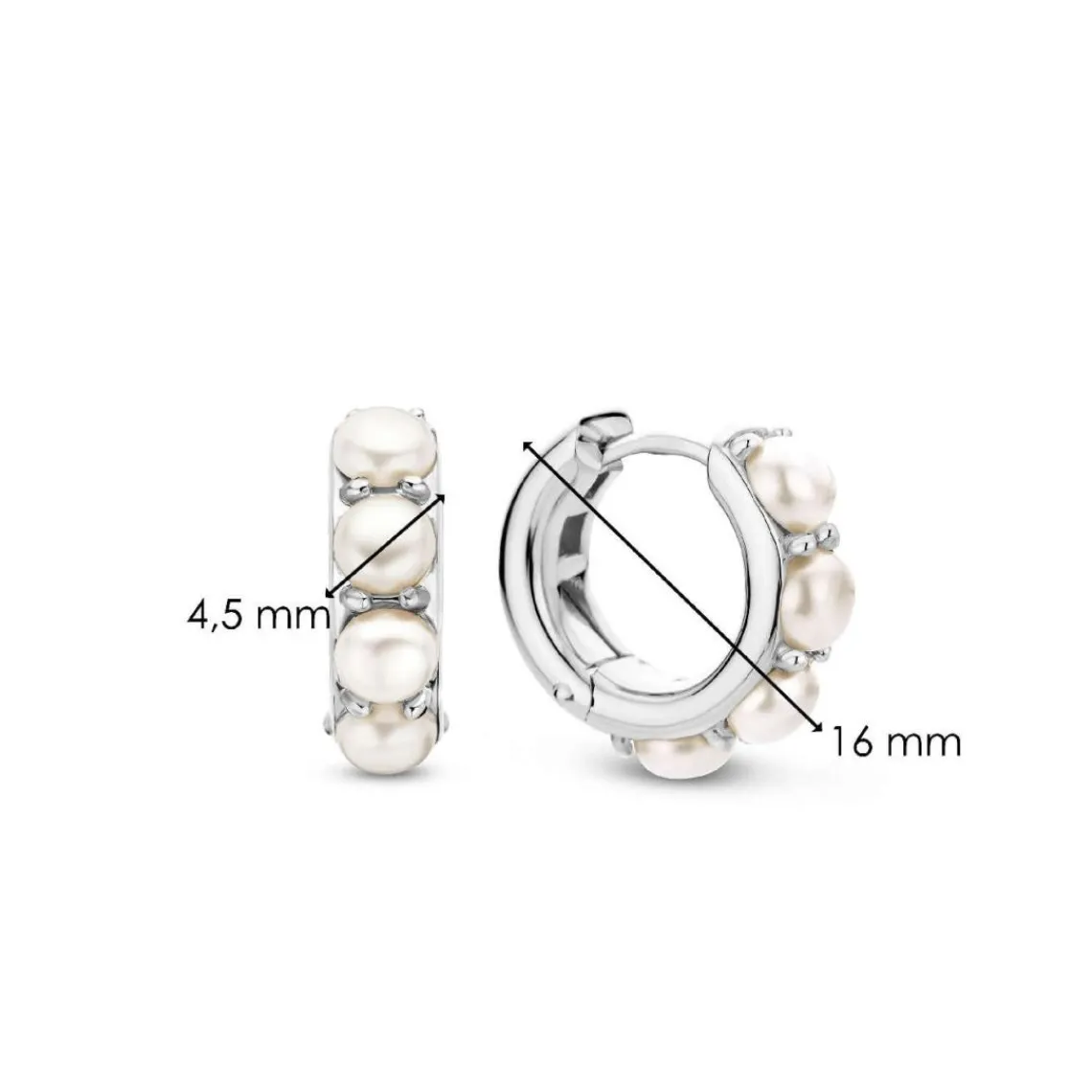 Ti Sento Boucles D'Oreilles - 7962PW Argent Rhodié Et Perles Synthétiques | Femme Boucles D'Oreilles