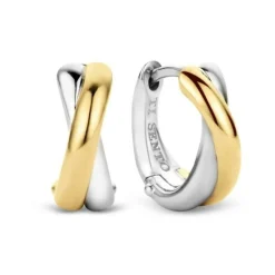 Ti Sento Boucles d'oreilles 7667SY - Boucles d'oreilles Entrelacés Bi Colores Doré | Femme Boucles D'Oreilles