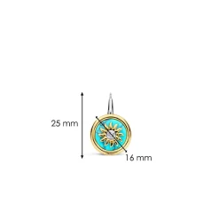 Ti Sento Boucles D'Oreilles - 7971TQ Argent Doré Pièce Fond Turquoise | Femme Boucles D'Oreilles