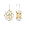 Ti Sento Boucles D'Oreilles - 7964YP Argent Doré Perles Synthétiques Et Oxyde De Zirconium Carré | Femme Boucles D'Oreilles