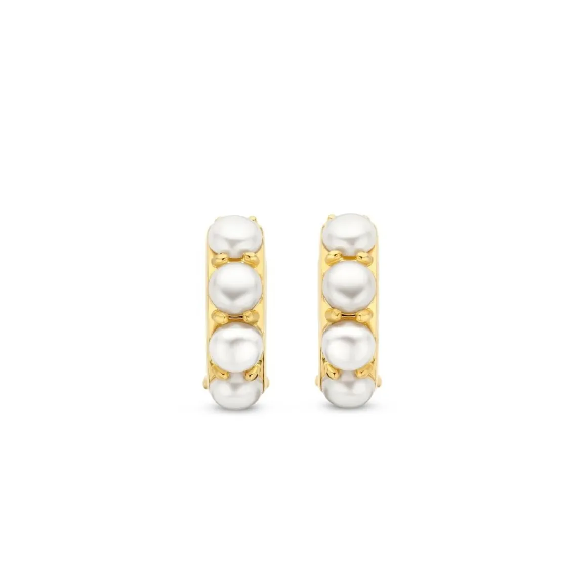 Ti Sento Boucles D'Oreilles - 7962YP Argent Doré Et Perles Synthétiques | Femme Boucles D'Oreilles