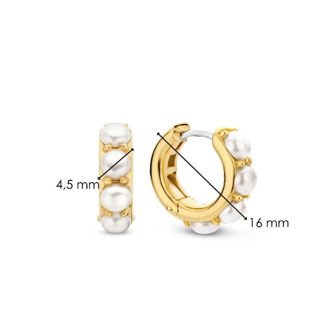 Ti Sento Boucles D'Oreilles - 7962YP Argent Doré Et Perles Synthétiques | Femme Boucles D'Oreilles