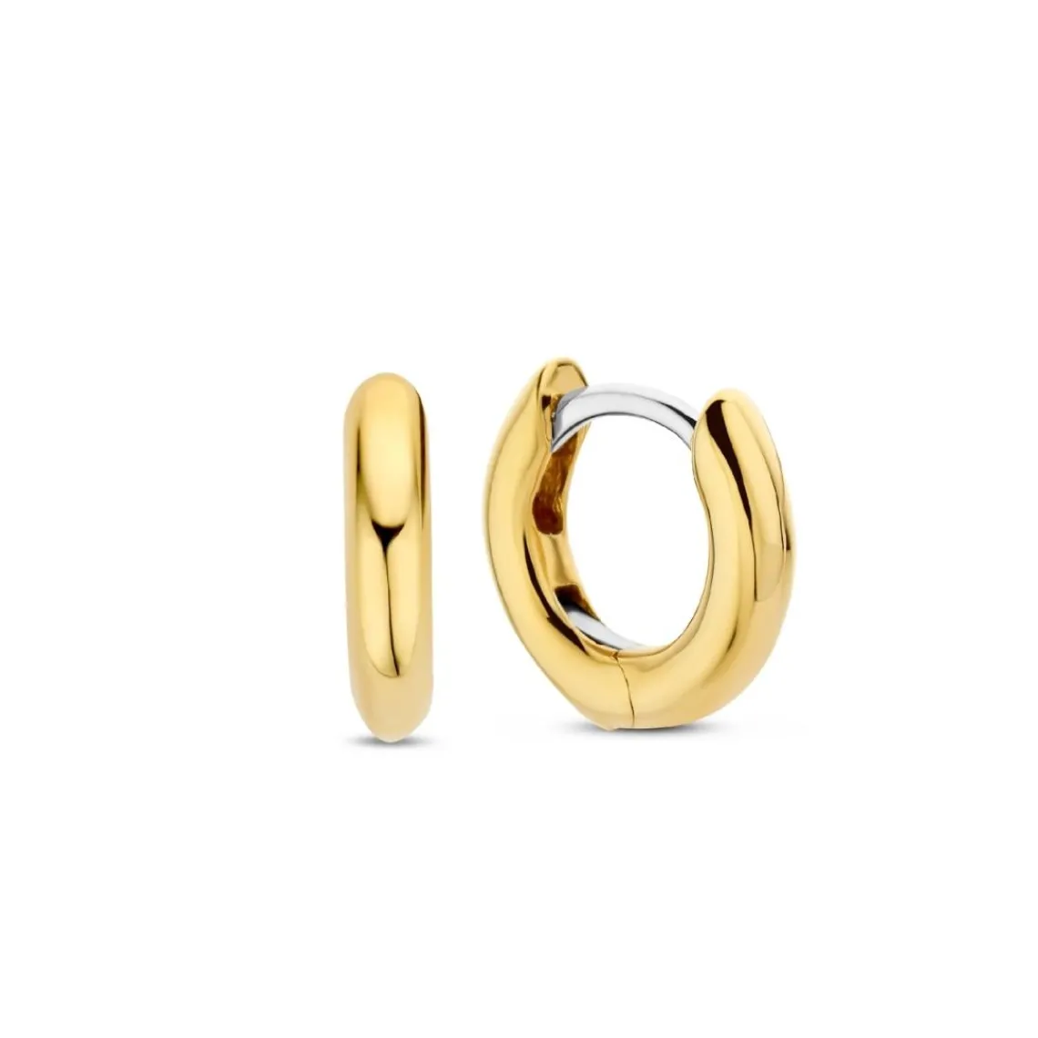 Ti Sento Boucles D'Oreilles - 7954YS Argent Doré Anneaux Et Pavage | Femme Boucles D'Oreilles