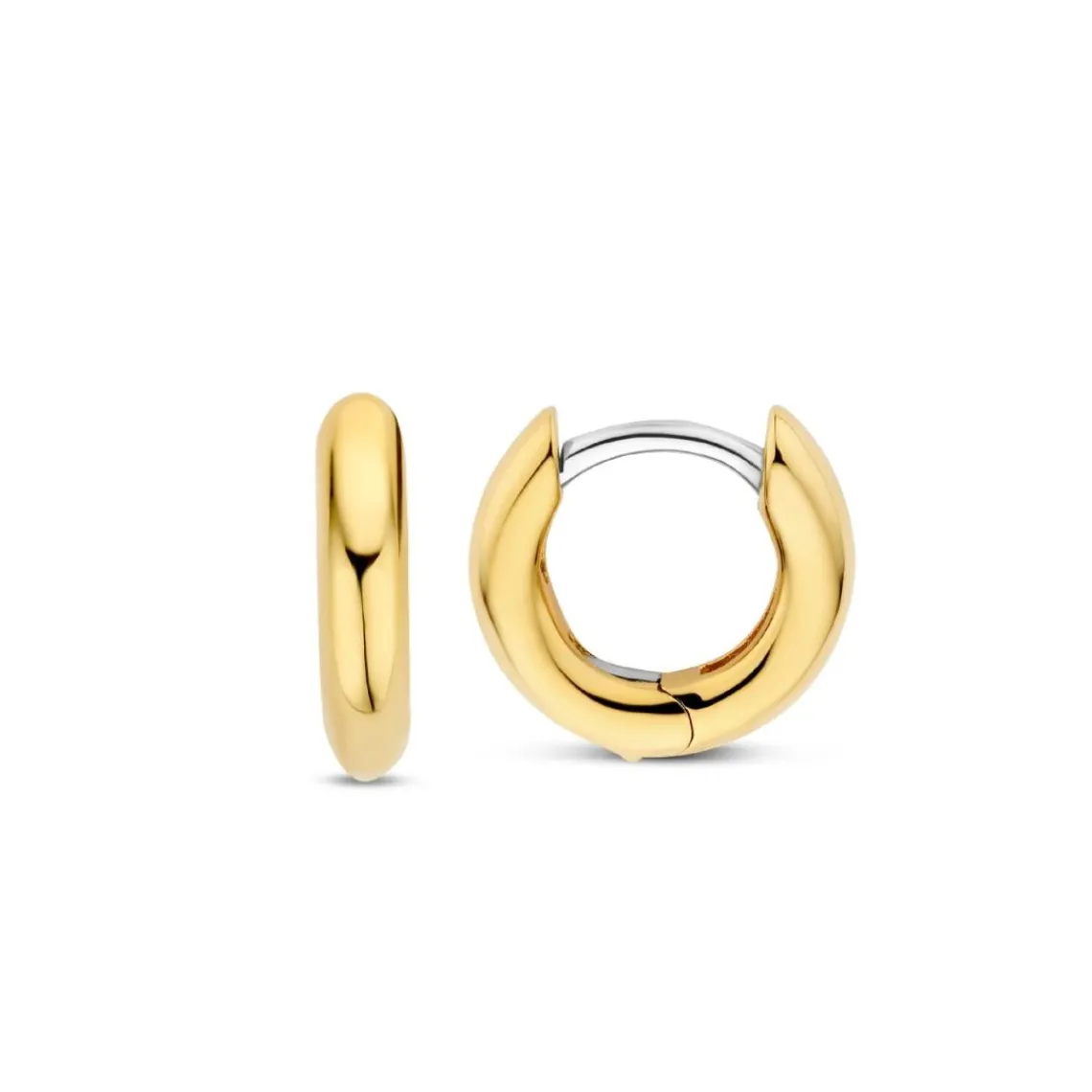 Ti Sento Boucles D'Oreilles - 7954YS Argent Doré Anneaux Et Pavage | Femme Boucles D'Oreilles