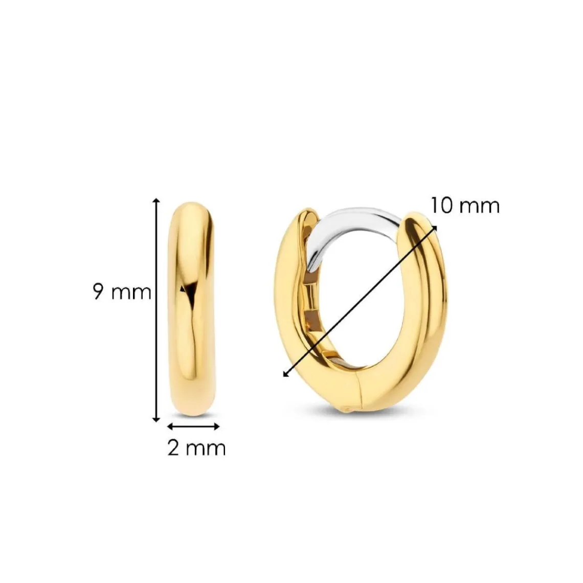 Ti Sento Boucles D'Oreilles - 7954YS Argent Doré Anneaux Et Pavage | Femme Boucles D'Oreilles
