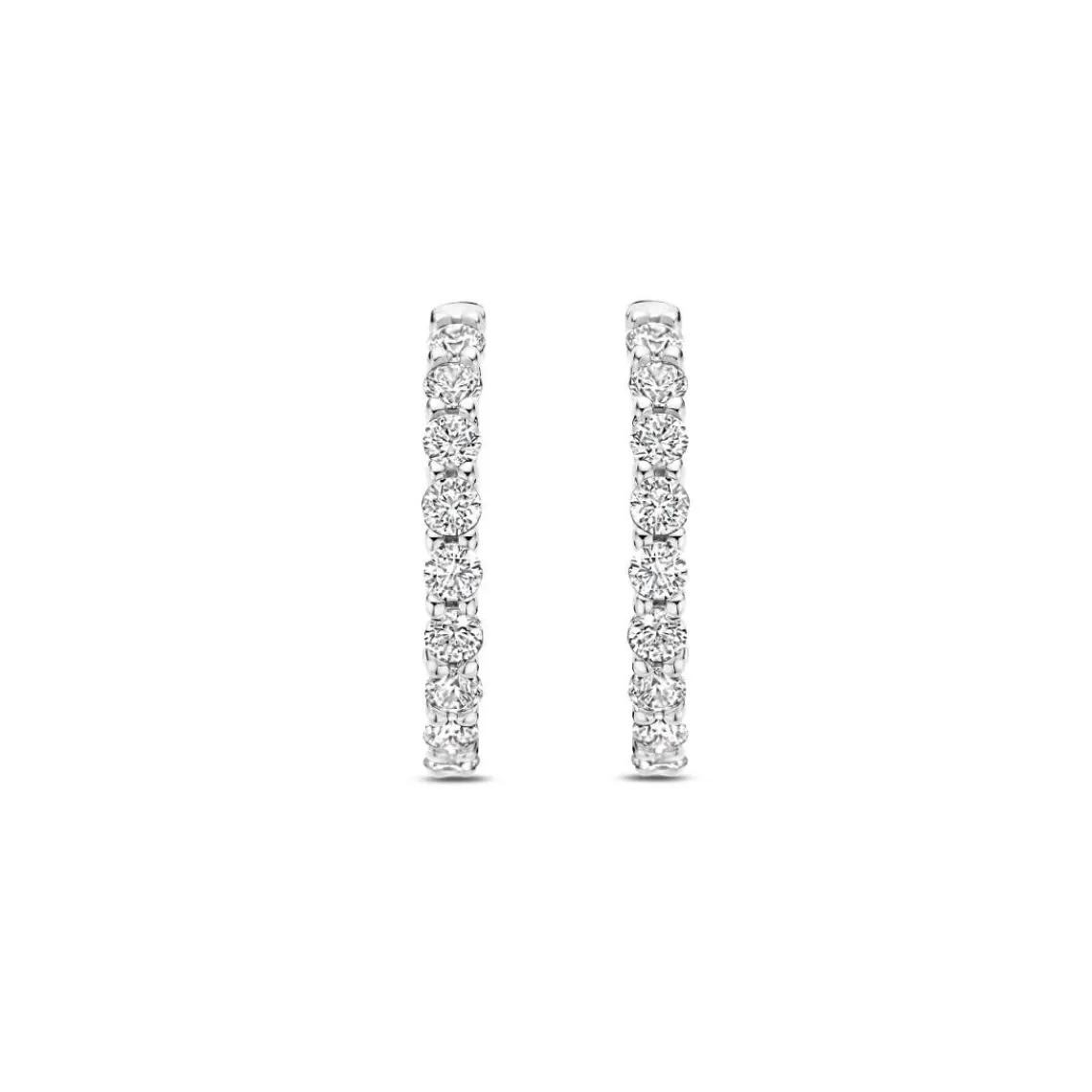 Ti Sento Boucles D'Oreilles - 7958ZI Argent Rhodié Anneaux Et Pavage | Femme Boucles D'Oreilles