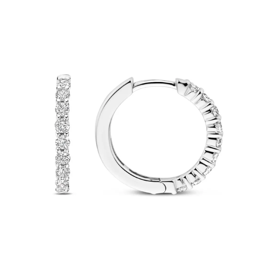 Ti Sento Boucles D'Oreilles - 7958ZI Argent Rhodié Anneaux Et Pavage | Femme Boucles D'Oreilles