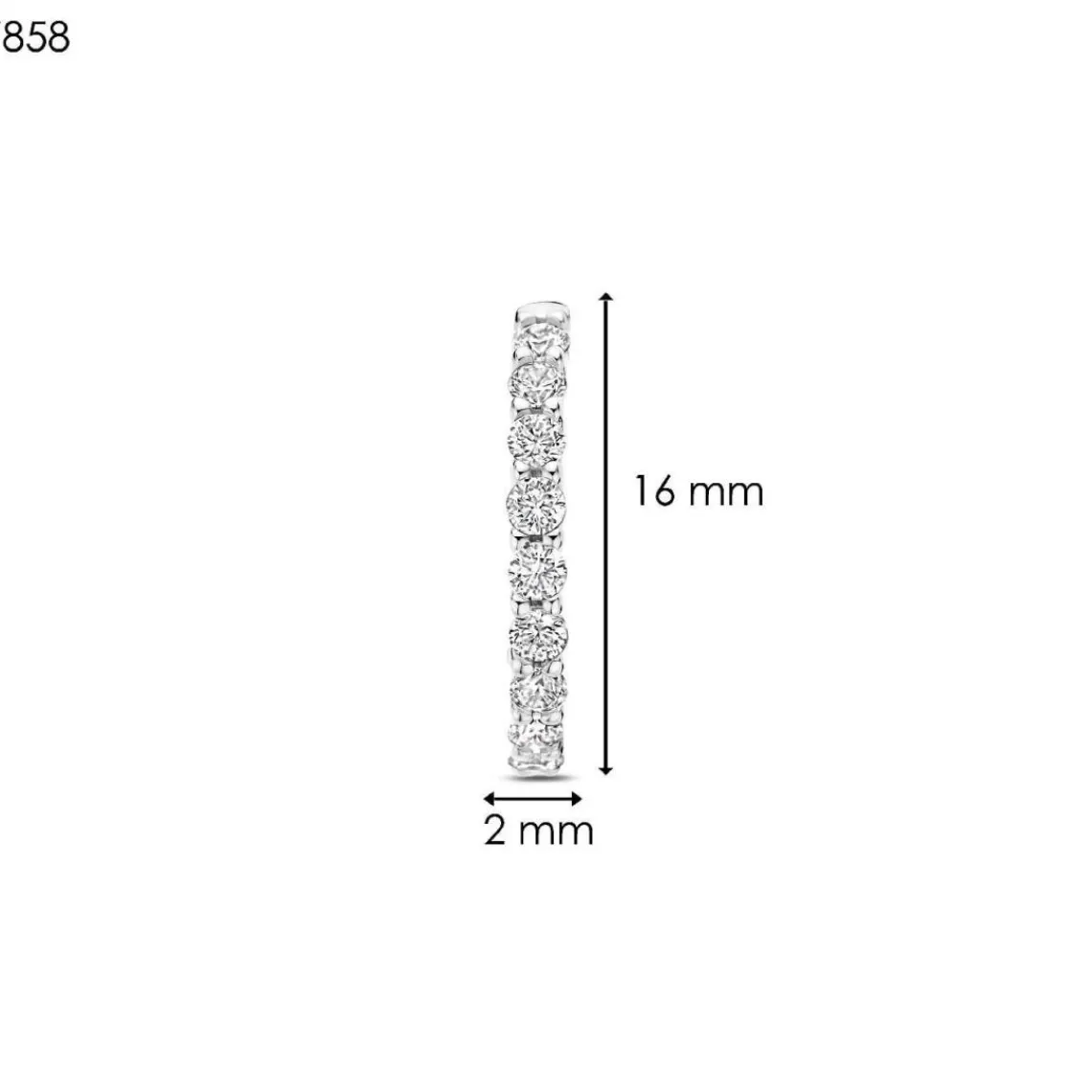 Ti Sento Boucles D'Oreilles - 7958ZI Argent Rhodié Anneaux Et Pavage | Femme Boucles D'Oreilles