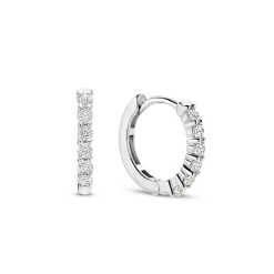 Ti Sento Boucles D'Oreilles - 7957ZI Argent Rhodié Anneaux Et Pavage | Femme Boucles D'Oreilles