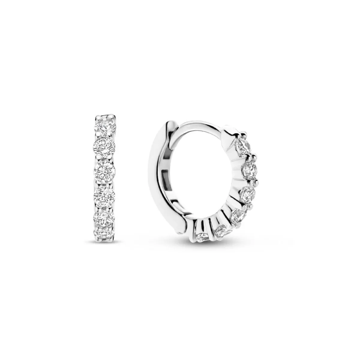 Ti Sento Boucles D'Oreilles - 7956ZI Argent Rhodié Anneaux Et Pavage | Femme Boucles D'Oreilles