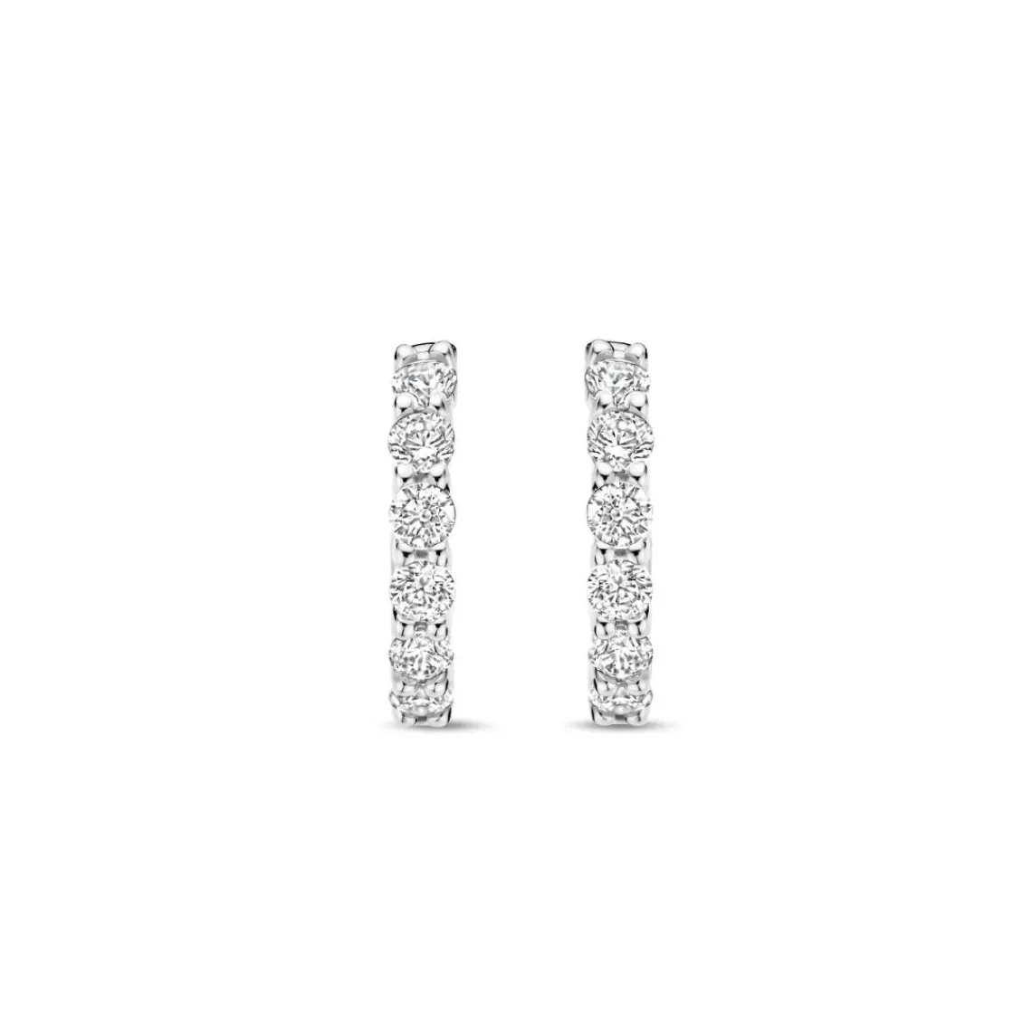 Ti Sento Boucles D'Oreilles - 7956ZI Argent Rhodié Anneaux Et Pavage | Femme Boucles D'Oreilles