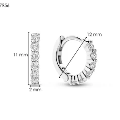 Ti Sento Boucles D'Oreilles - 7956ZI Argent Rhodié Anneaux Et Pavage | Femme Boucles D'Oreilles