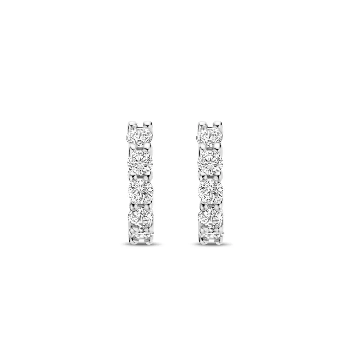 Ti Sento Boucles D'Oreilles - 7955ZI Argent Rhodié Anneaux Et Pavage | Femme Boucles D'Oreilles