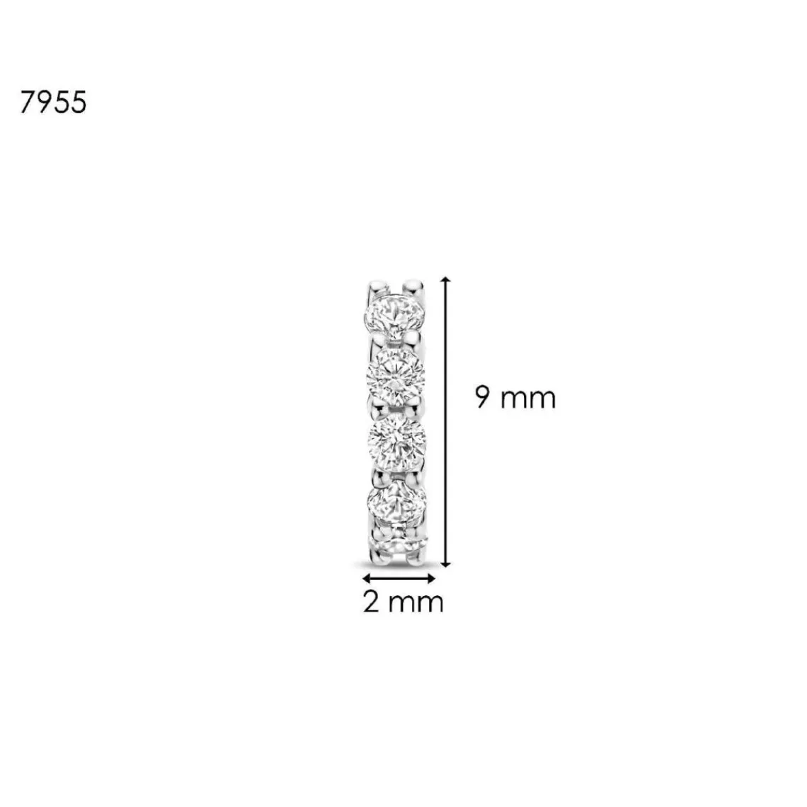 Ti Sento Boucles D'Oreilles - 7955ZI Argent Rhodié Anneaux Et Pavage | Femme Boucles D'Oreilles