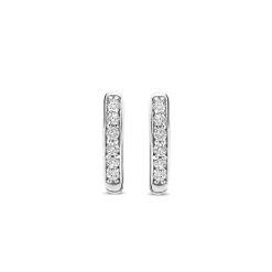 Ti Sento Boucles D'Oreilles - 7954ZI Argent Rhodié Anneaux Et Pavage | Femme Boucles D'Oreilles