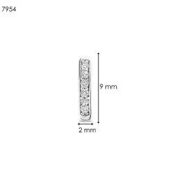 Ti Sento Boucles D'Oreilles - 7954ZI Argent Rhodié Anneaux Et Pavage | Femme Boucles D'Oreilles