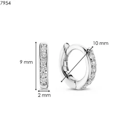 Ti Sento Boucles D'Oreilles - 7954ZI Argent Rhodié Anneaux Et Pavage | Femme Boucles D'Oreilles