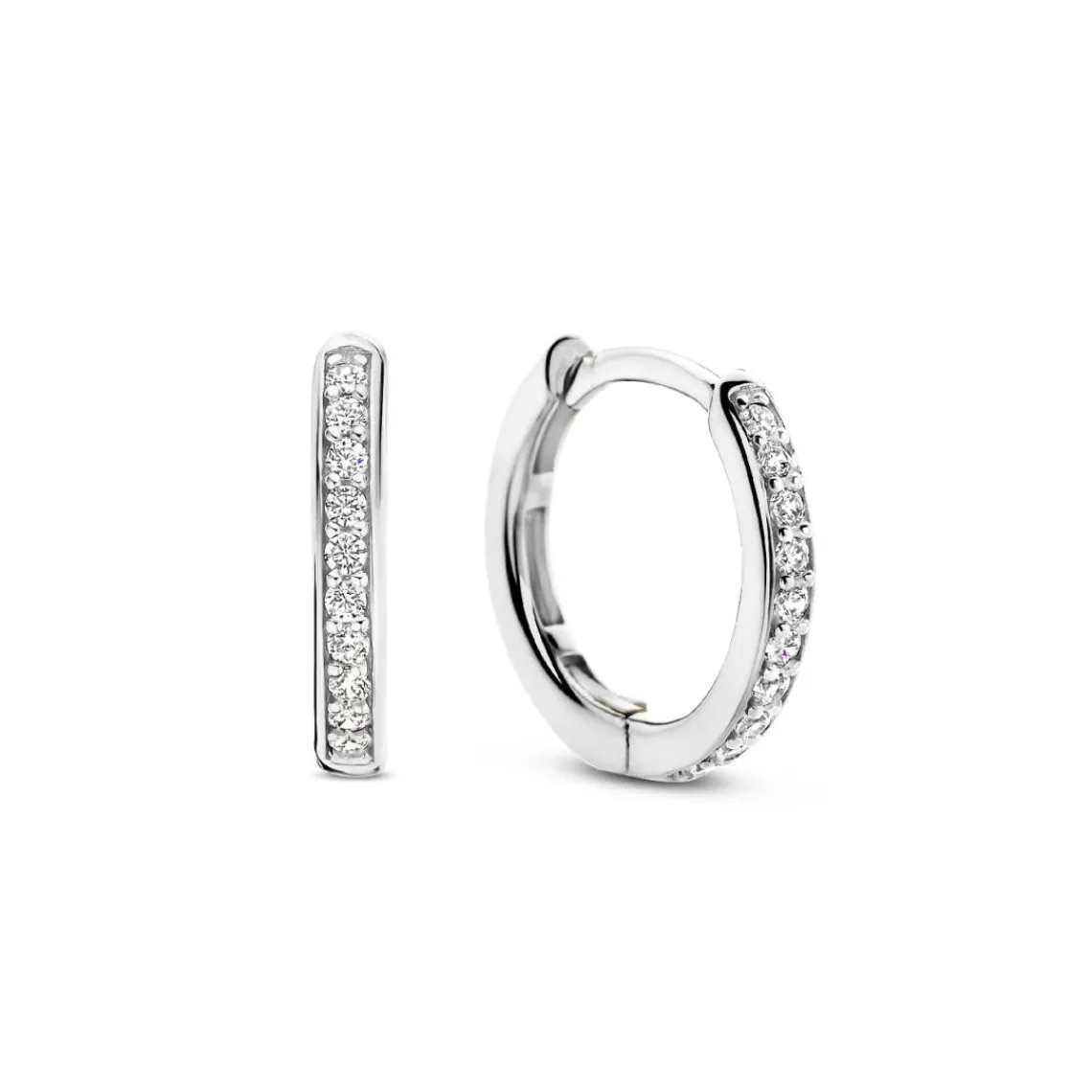 Ti Sento Boucles D'Oreilles - 7812ZI Argent Rhodié Anneaux Et Pavage | Femme Boucles D'Oreilles