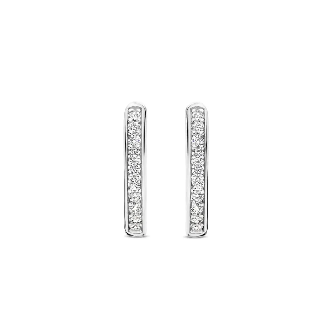 Ti Sento Boucles D'Oreilles - 7812ZI Argent Rhodié Anneaux Et Pavage | Femme Boucles D'Oreilles
