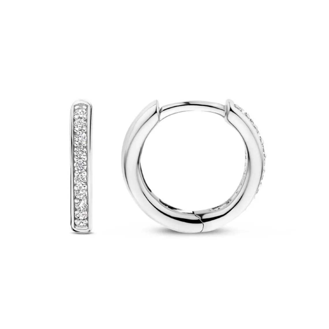 Ti Sento Boucles D'Oreilles - 7812ZI Argent Rhodié Anneaux Et Pavage | Femme Boucles D'Oreilles