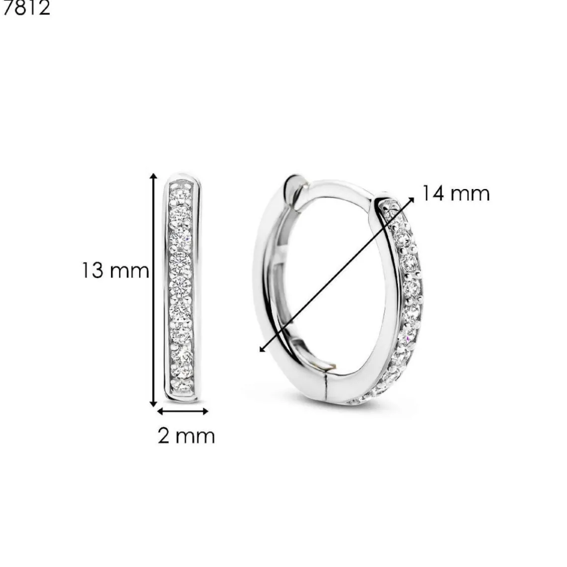 Ti Sento Boucles D'Oreilles - 7812ZI Argent Rhodié Anneaux Et Pavage | Femme Boucles D'Oreilles