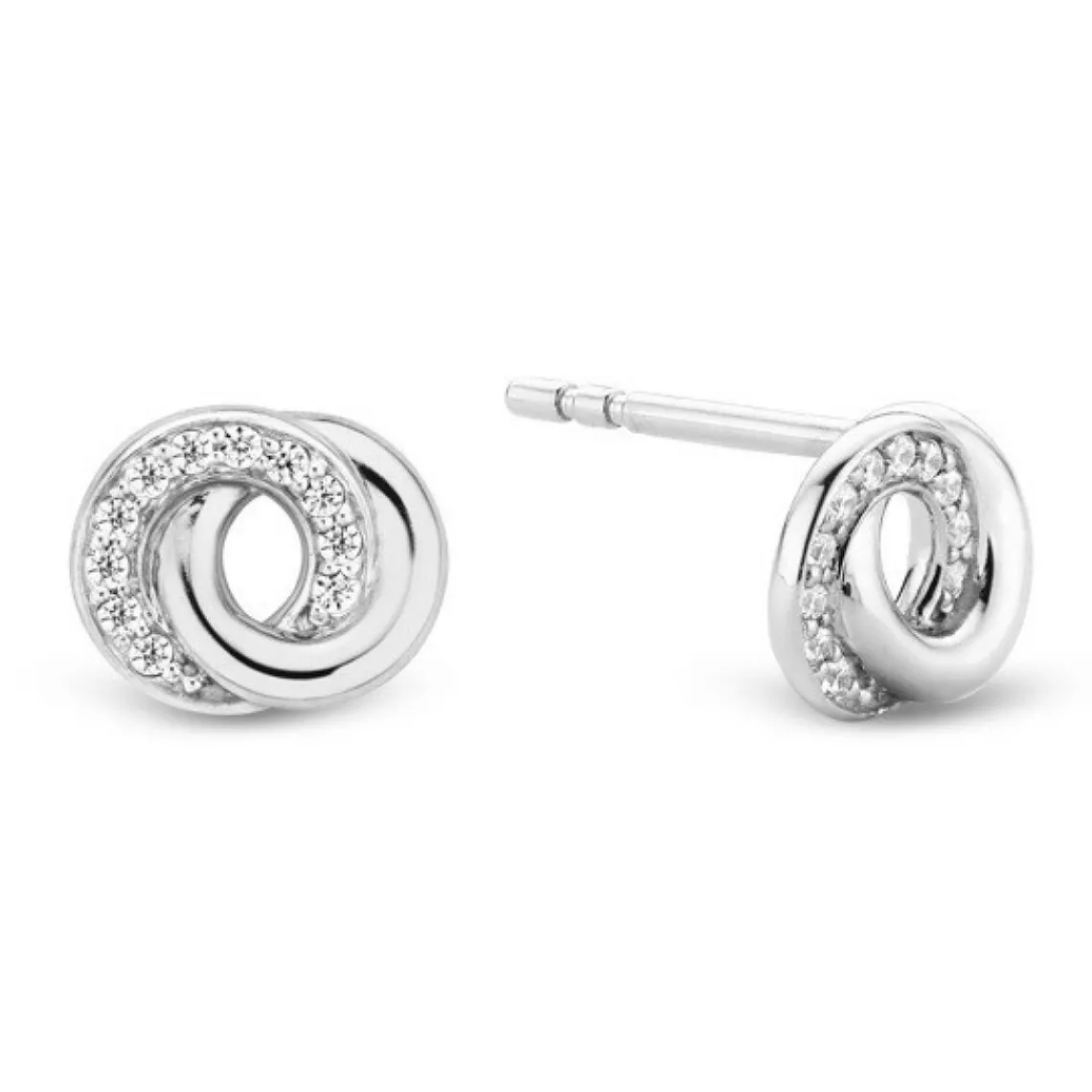 Ti Sento Boucles d'oreilles 7784ZI - Boucles d'oreilles Argent Anneaux Entrelacés | Femme Boucles D'Oreilles