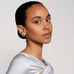 Ti Sento Boucles D'Oreilles - 7959ZI Argent Rhodié Créoles Et Pavage | Femme Boucles D'Oreilles