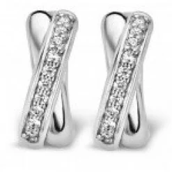 Ti Sento Boucles d'oreilles 7667ZI - Boucles d'oreilles Argent Cristaux Blancs Femme | Femme Boucles D'Oreilles