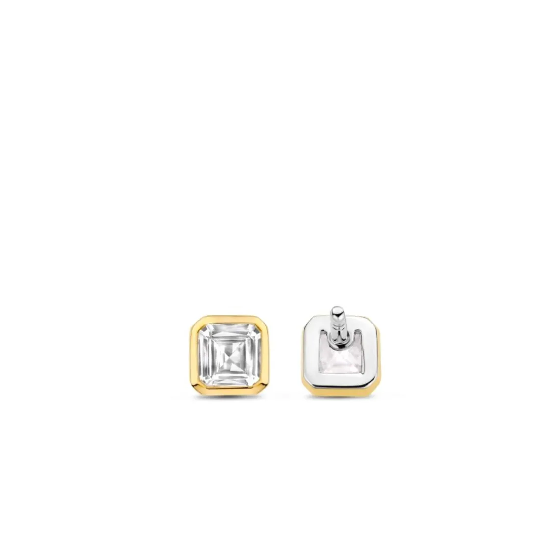 Ti Sento Boucles D'Oreilles - 7967ZY Argent Doré Et Oxydes Carrés | Femme Boucles D'Oreilles