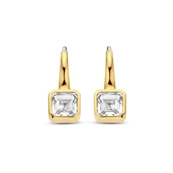 Ti Sento Boucles D'Oreilles - 7966ZY Argent Doré Et Oxydes Carrés | Femme Boucles D'Oreilles