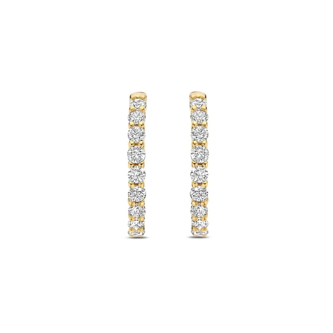 Ti Sento Boucles D'Oreilles - 7958ZY Argent Doré Anneaux Et Pavage | Femme Boucles D'Oreilles