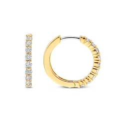 Ti Sento Boucles D'Oreilles - 7958ZY Argent Doré Anneaux Et Pavage | Femme Boucles D'Oreilles
