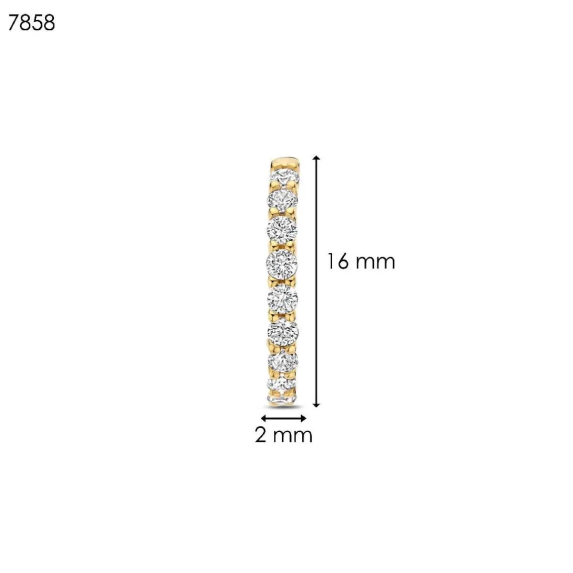 Ti Sento Boucles D'Oreilles - 7958ZY Argent Doré Anneaux Et Pavage | Femme Boucles D'Oreilles