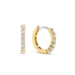 Ti Sento Boucles D'Oreilles - 7957ZY Argent Doré Anneaux Et Pavage | Femme Boucles D'Oreilles