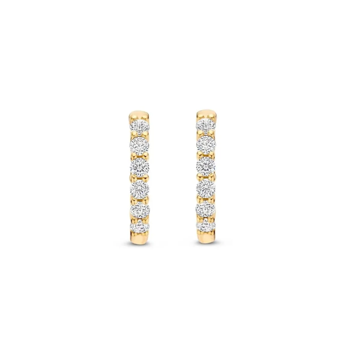 Ti Sento Boucles D'Oreilles - 7957ZY Argent Doré Anneaux Et Pavage | Femme Boucles D'Oreilles