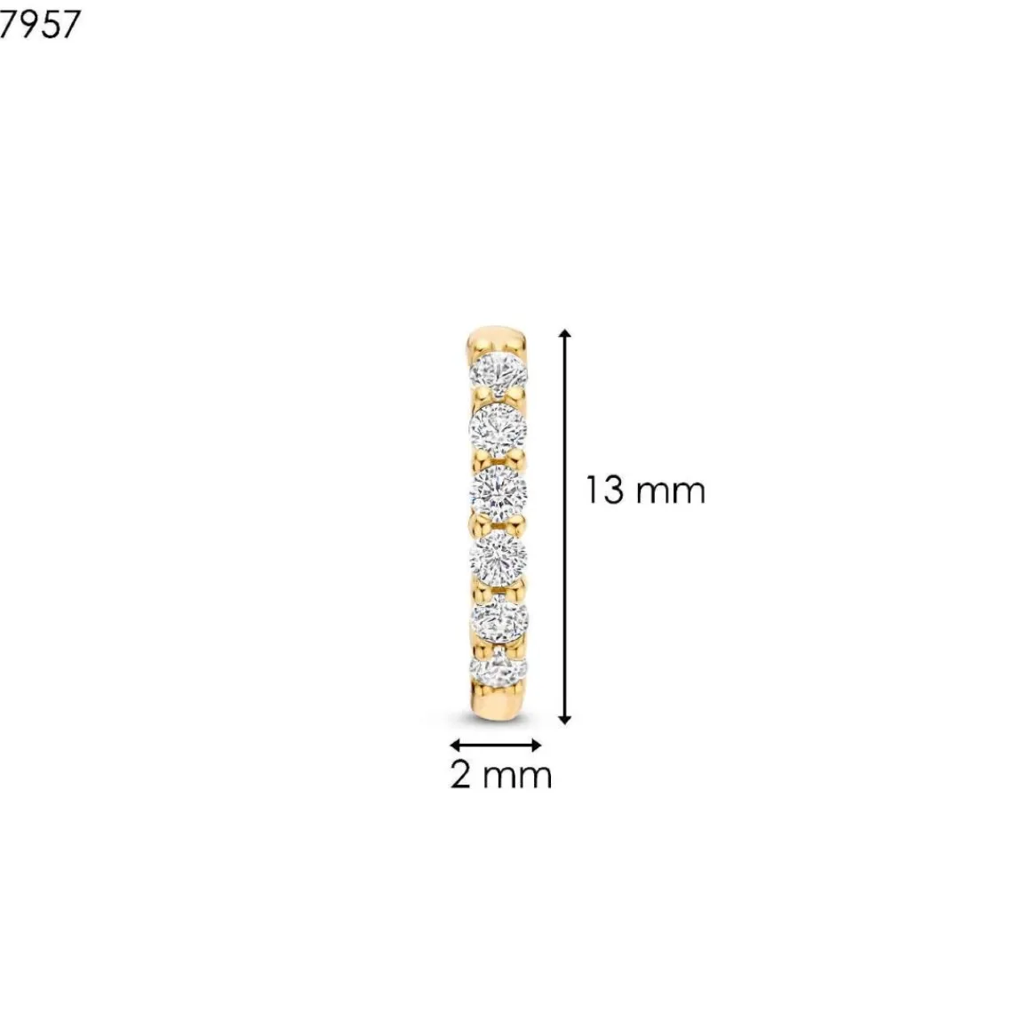 Ti Sento Boucles D'Oreilles - 7957ZY Argent Doré Anneaux Et Pavage | Femme Boucles D'Oreilles