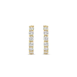 Ti Sento Boucles D'Oreilles - 7956ZY Argent Doré Anneaux Et Pavage | Femme Boucles D'Oreilles