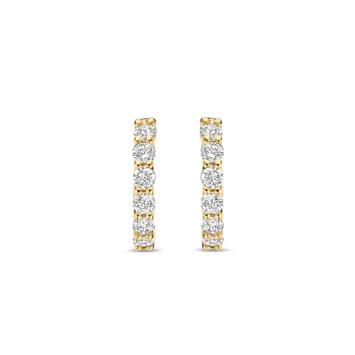 Ti Sento Boucles D'Oreilles - 7956ZY Argent Doré Anneaux Et Pavage | Femme Boucles D'Oreilles