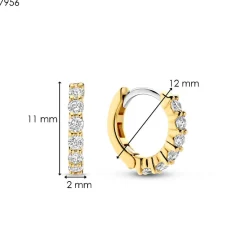 Ti Sento Boucles D'Oreilles - 7956ZY Argent Doré Anneaux Et Pavage | Femme Boucles D'Oreilles