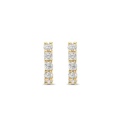 Ti Sento Boucles D'Oreilles - 7955ZY Argent Doré Anneaux Et Pavage | Femme Boucles D'Oreilles