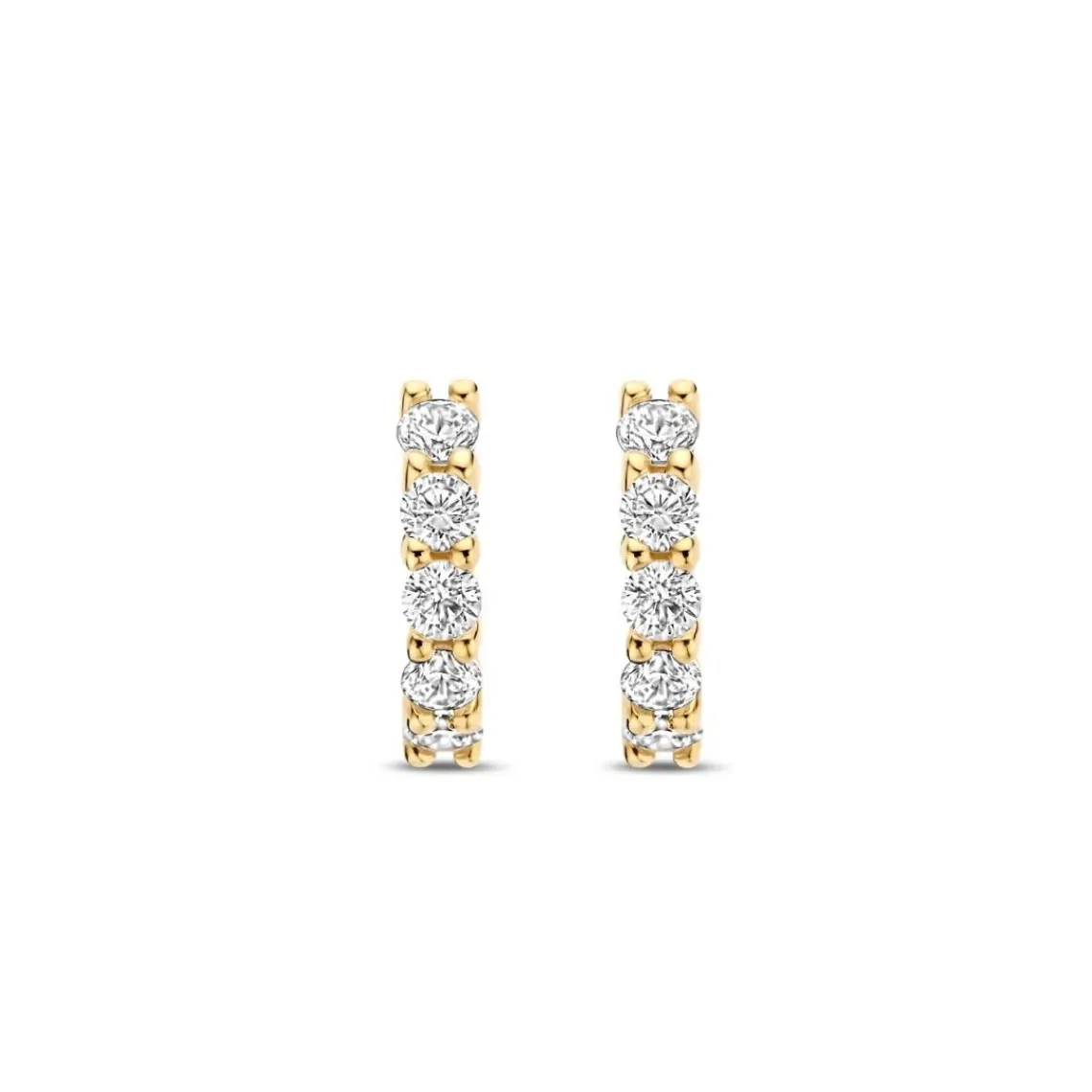 Ti Sento Boucles D'Oreilles - 7955ZY Argent Doré Anneaux Et Pavage | Femme Boucles D'Oreilles