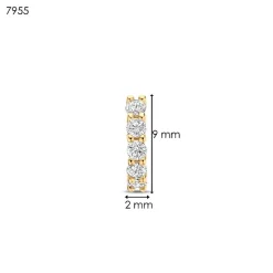 Ti Sento Boucles D'Oreilles - 7955ZY Argent Doré Anneaux Et Pavage | Femme Boucles D'Oreilles