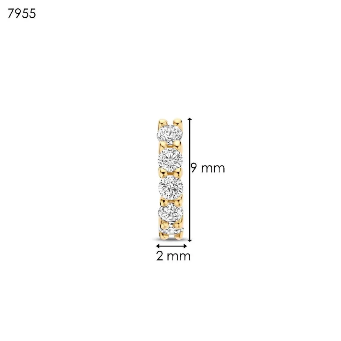 Ti Sento Boucles D'Oreilles - 7955ZY Argent Doré Anneaux Et Pavage | Femme Boucles D'Oreilles
