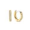 Ti Sento Boucles D'Oreilles - 7954ZY Argent Doré Anneaux Et Pavage | Femme Boucles D'Oreilles
