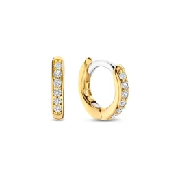 Ti Sento Boucles D'Oreilles - 7954ZY Argent Doré Anneaux Et Pavage | Femme Boucles D'Oreilles