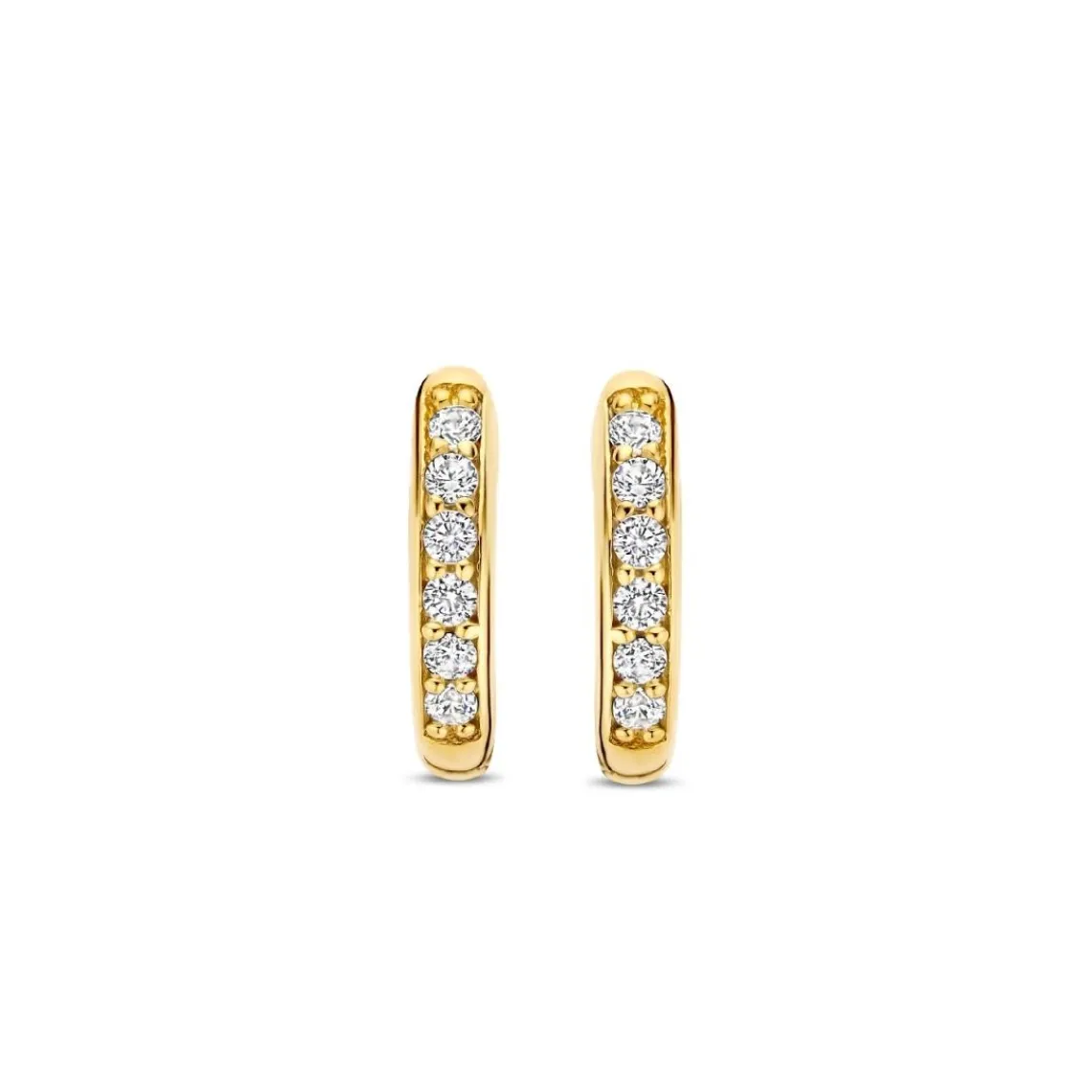 Ti Sento Boucles D'Oreilles - 7954ZY Argent Doré Anneaux Et Pavage | Femme Boucles D'Oreilles