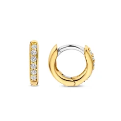 Ti Sento Boucles D'Oreilles - 7954ZY Argent Doré Anneaux Et Pavage | Femme Boucles D'Oreilles