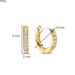 Ti Sento Boucles D'Oreilles - 7954ZY Argent Doré Anneaux Et Pavage | Femme Boucles D'Oreilles