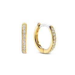 Ti Sento Boucles D'Oreilles - 7812ZY Argent Doré Anneaux Et Pavage | Femme Boucles D'Oreilles