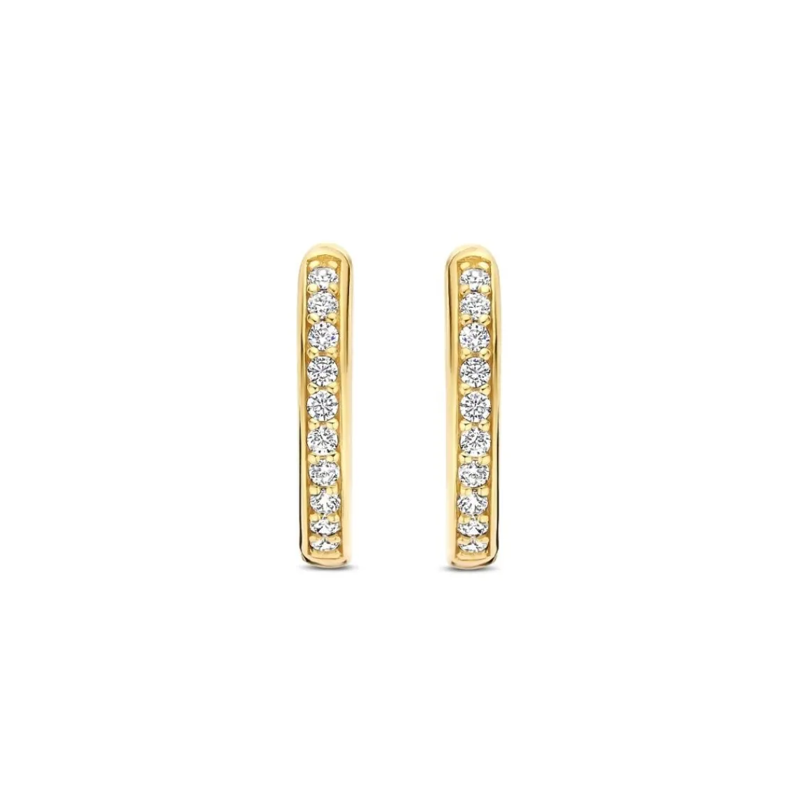 Ti Sento Boucles D'Oreilles - 7812ZY Argent Doré Anneaux Et Pavage | Femme Boucles D'Oreilles